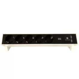 Bachmann Desk Power Strip – 5x Outlets + 2x USB-A Chargers
