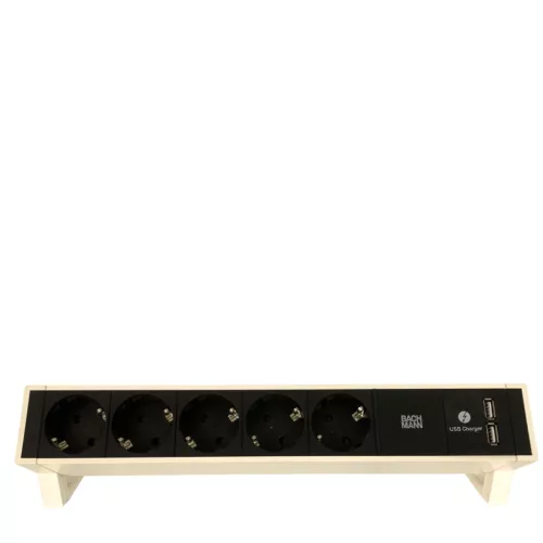 Bachmann Asztali elosztó + 5x aljzat + 2x USB-A töltő