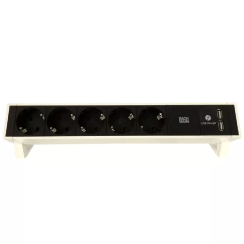 Bachmann Desk Power Strip – 5x Outlets + 2x USB-A Chargers