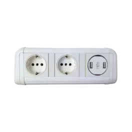 Rounded Desktop Power Strip and USB Charging Module
