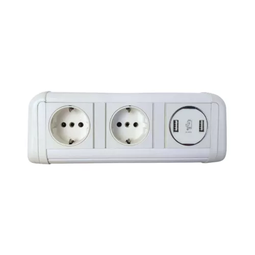 Rounded Desktop Power Strip and USB Charging Module