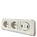 Rounded Desktop Power Strip and USB Charging Module