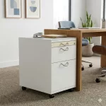 Fém irodai konténer, tároló - vaj színben