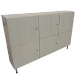 Juhar 6 rekeszes értékmegőrző, öltözőszekrény, locker — fekvő