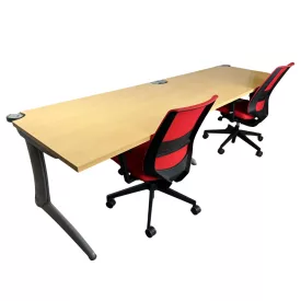 Bükk 140 x 80 cm sorolható íróasztal, 3 fős