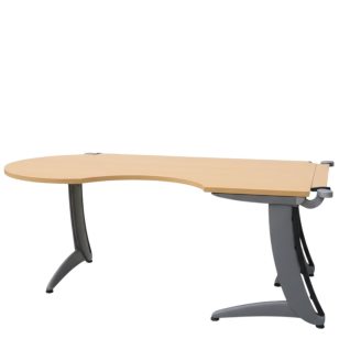 189 x 100 cm Steelcase csepp alakú sarokasztal, balos
