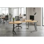 Steelcase 189 x 100 cm csepp alakú sarokasztal, balos