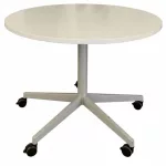 Steelcase 100 x 76 cm körasztal, kerekasztal, gurulós — fehér
