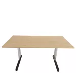 Tölgy színű 160 x 80 cm állítható magasságú irodai asztal