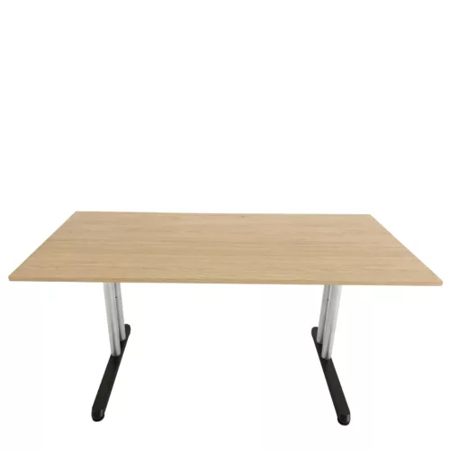 Tölgy színű 160 x 80 cm állítható magasságú irodai asztal