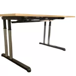 Tölgy színű 160 x 80 cm állítható magasságú irodai asztal