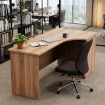 Tölgy színű 160 x 74 cm L-alakú irodai asztal