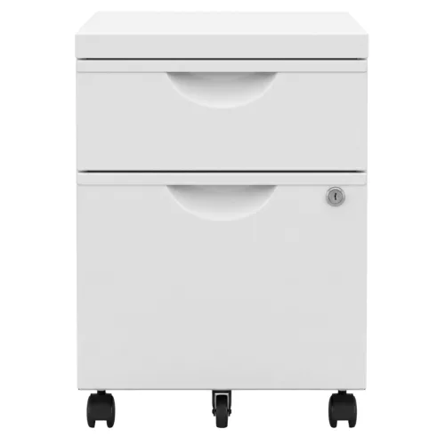 Fehér 2 fiókos fém irodai konténer, tároló