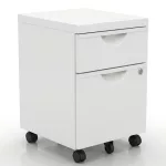 Fehér 2 fiókos fém irodai konténer, tároló