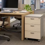 LAS irodai konténer, tároló - juhar-szürke színben