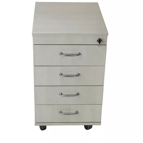 4 fiókos gurulós konténer – világos juhar színben