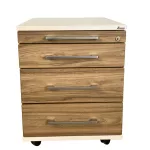 Maro gurulós irodai konténer – 4 fiókos, diófa hatású előlappal