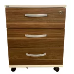 Sedus gurulós irodai konténer – 3 fiókos, diófa hatású előlappal