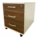 Sedus gurulós irodai konténer – 3 fiókos, diófa hatású előlappal