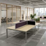 Lila színű paraván szürke bútorlapon — nagyobb