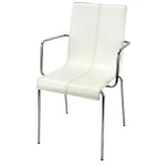 Pedrali Kuadra bőrszék, krómozott karfás