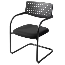   Vitra tárgyalószék fekete, lyukacsos háttámlájú, fekete csővázas