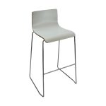 White plywood bar stool with metal legs