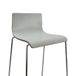White plywood bar stool with metal legs