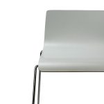 White plywood bar stool with metal legs
