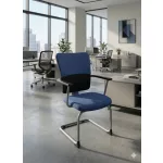 Steelcase szánkótalpas tárgyalószék, kék színben