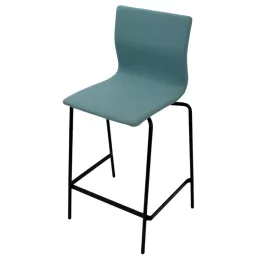   Materia Neo Lite bárszék – világoskék kárpitozással, fekete acéltalppal
