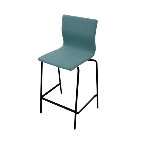 Materia Neo Lite bárszék – világoskék kárpitozással, fekete acéltalppal