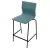Materia Neo Lite Bar Stool – Light Blue Upholstery, Black Steel Base