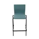 Materia Neo Lite Bar Stool – Light Blue Upholstery, Black Steel Base