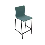 Materia Neo Lite Bar Stool – Light Blue Upholstery, Black Steel Base