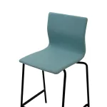 Materia Neo Lite Bar Stool – Light Blue Upholstery, Black Steel Base