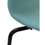 Materia Neo Lite Bar Stool – Light Blue Upholstery, Black Steel Base