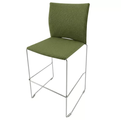 Profim zöld színű fémvázas kárpitozott bárszék