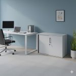 Fehér Steelcase tolóajtós szekrény