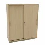 2-Shelf Sliding Door Cabinet – Maple Finish