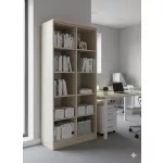 Világos juhar színű nyitott irodai szekrény 10 tárolórekesszel