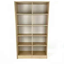   Bükk nyitott irodai könyvespolc – 8 rekeszes, natúr bükk színű