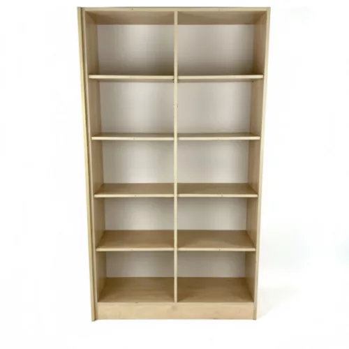 Bükk nyitott irodai könyvespolc – 8 rekeszes, natúr bükk színű