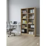 Bükk nyitott irodai könyvespolc – 8 rekeszes, natúr bükk színű