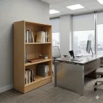 Tölgy irodai polcos szekrény – 2 polcos