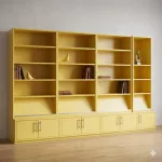 Sárga moduláris irodai polcrendszer