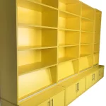 Sárga moduláris irodai polcrendszer