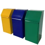 Billenőfedeles fém hulladékgyűjtő - hármas szett