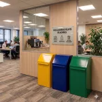 Billenőfedeles fém hulladékgyűjtő - hármas szett