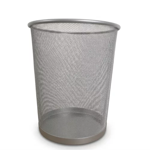 Fémhálós ezüst papírkosár